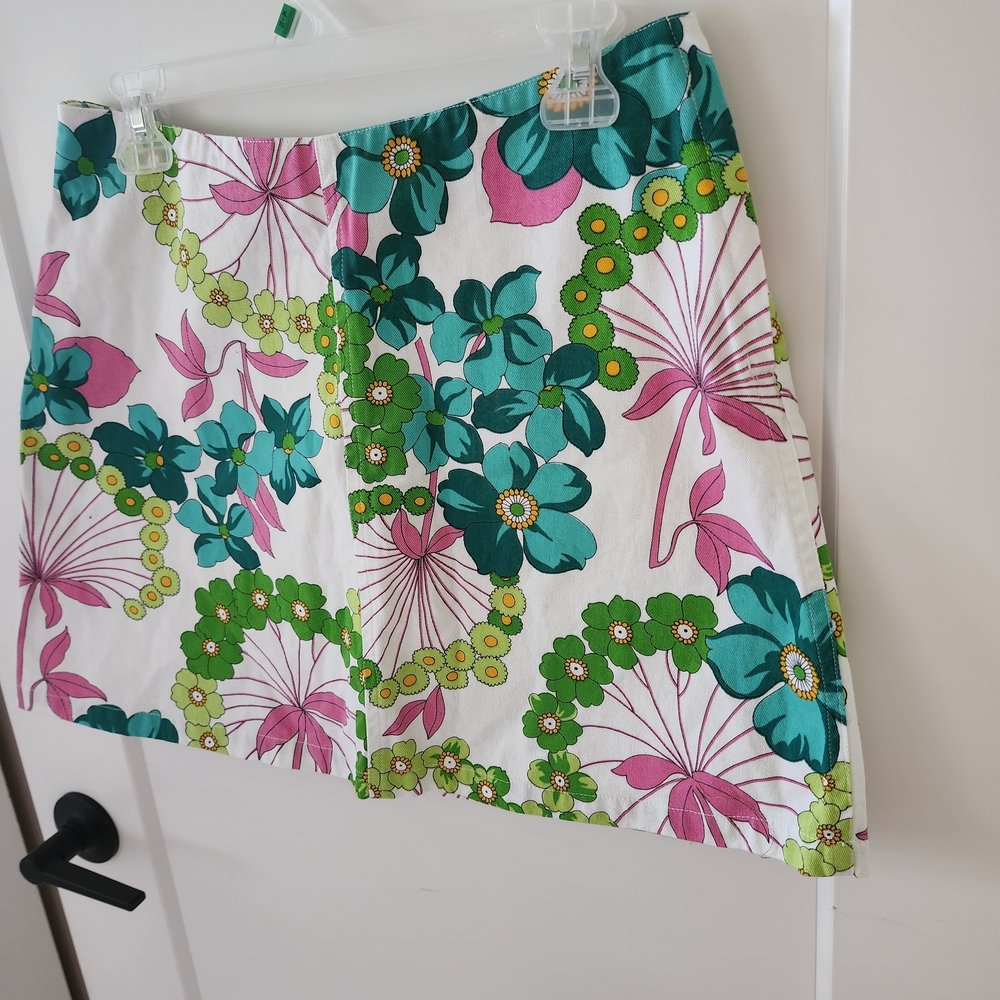 Massimo Floral Mini Skirt in Teal, Pink & Lime